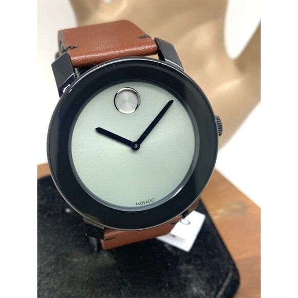 Movado Men's Watch 3600442 Bold Swiss Quartz Gray Dial 42mm Brown Leather Strap - Picture 13 of 14